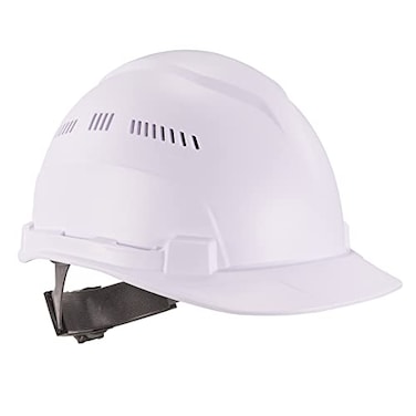 Ergodyne Skullerz 8966 Vented Hard Hat Lightweight Cap Style Adjustable 6Point Ratchet Suspension HDPE Shell Class C White