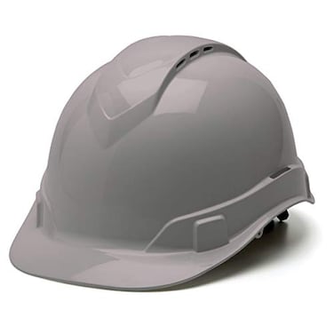 Pyramex Ridgeline Cap Style Hard Hat 4 Point Ratchet Vented Gray
