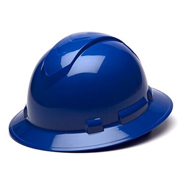 Ridgeline Pyramex Full Brim Hard Hat 4 Point Ratchet Blue