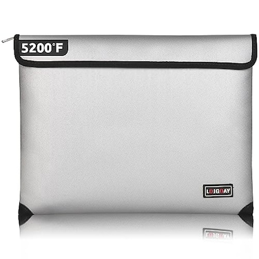 LOJGOAY Waterproof Fireproof Document Bag 5200F with Heat Insulated fireproof bags with Zipper Fire Safe Envelope Bag for CashImportant DocumentsValuables 139x106 fire proof money bag