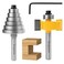 Exqutoo 14 Inch Shank Rabbet Router Bit Set with 6 Adjustable Bearing Carbide Tipped Rabbeting Bit1814516 3871612 CNC Router Bits Woodworking Tools for Doors Drill Bit