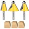 Exqutoo 3 Piece Chamfer Router Bit Set Kit 14 Shank 15 225 30 Degree Cutting Angle 1 Cutting Length