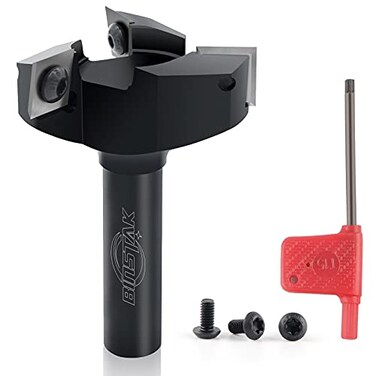 BINSTAK CNC Spoilboard Surfacing Router Bit 12 Shank 2 Cutting Diameter Insert Carbide Slab Flattening Router Bit Planing Bit Wood Planer Bit by