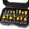 MNA Router Bits Set 15 Pieces 14 Inch Router Bits Kit DIYer Woodworking Tools Carrying Case