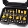 MNA Router Bits Set 15 Pieces 14 Inch Router Bits Kit DIYer Woodworking Tools Carrying Case