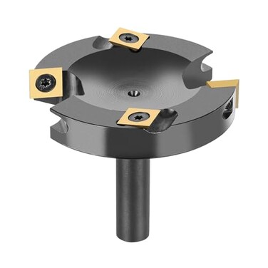 SpeTool 3 Inch Extra Large Spoilboard Surfacing Router Bit 22 Flatten Carbide Replacement Insert Router Bit Slab Flattening Wood Cutter 12 Inch Shank with ATS Coated Insert