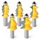 MEIGGTOOL 5Pcs 12Inch Shank Architectural Molding Router Bit Set