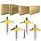 LEATBUY-TECH LEATBUY 14Inch Shank DoorDrawer Front Edging Router Bit Set 4 PCS Woodworking Milling Cutter Tools Carbide CNC Router Grooving Mill Tool Router Bits Sets Panel
