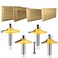 LEATBUY-TECH LEATBUY 14Inch Shank DoorDrawer Front Edging Router Bit Set 4 PCS Woodworking Milling Cutter Tools Carbide CNC Router Grooving Mill Tool Router Bits Sets Panel