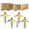 LEATBUY-TECH LEATBUY 14Inch Shank DoorDrawer Front Edging Router Bit Set 4 PCS Woodworking Milling Cutter Tools Carbide CNC Router Grooving Mill Tool Router Bits Sets Panel