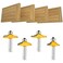 LEATBUY-TECH LEATBUYTECH Router Bit Set 14Inch Shank DoorDrawer Front Edging 4 PCS Woodworking Milling Cutter Tools Carbide CNC Router Grooving Mill Tool14 Square