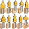 LEATBUY-TECH LEATBUY 10 PCS Architectural Molding Router Bit Set 12 Inch Shank Woodwork Corner Rounding Edge Wood Door Drawer Cabinet Beading Router Bit Sets CNC Woodworking Milling Tools 10