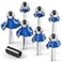 MEIGGTOOL 7Pcs 14 Inch Shanks Roundover Edging Router Bit SetRound Radius 12385161473231618