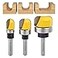 Exqutoo 3Pcs 14 Shank Carbide Round Nose Groove Router Bit Set Template Router planing Head Set with Ball Bearing Engraving Router planing Head Wood Cutter Woodworking Tools Carving Cutting Tool
