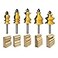 TAIWAIN-BRAND TAIWAIN Router Bit Set 14 Inch Shank 5PCS Architectural Picture Frame Molding Bits Wood Milling Cutter Router Woodworking Miter Carbide Cabinet Shelf Panel CNC Cutting Tool for Door Tabl