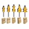 TAIWAIN-BRAND TAIWAIN Router Bit Set 14 Inch Shank 5PCS Architectural Picture Frame Molding Bits Wood Milling Cutter Router Woodworking Miter Carbide Cabinet Shelf Panel CNC Cutting Tool for Door Tabl