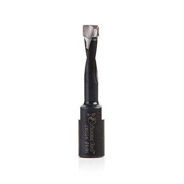 Amana Tool 316024 Carbide Tipped 2 Flute RH Rotation 6mm D x 28mm CH x M6x075 Thread for Domino Joining Machine for Festool