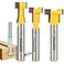 YONICO T Track T Slot Router Bit 3 Bit Set 14Inch Shank 14392q