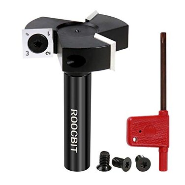 ROOCBIT CNC Spoilboard Surfacing Router Bit 12 Shank 2 Cutting Dia Insert Carbide Slab Flattening Grooving TSlotting Woodworking Milling Cutter Tools By