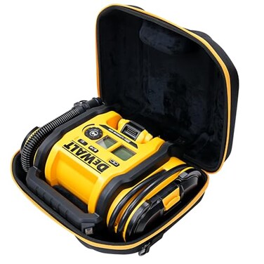 MeEazy Hard Case Protective CustomFit Padded Storage Bag with YKK Zippers FormFitting Shell and Wide Shoulder Strap for DEWALT DCC020IB 20V Max Air Compressor Tire Inflator CASE ONLY