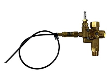 PRO-EDGE INDUSTRIAL PNEUMATICS AND CONTROLS 12 NPT Top Inlet Unloader Pilot Check Valve All in One plus Throttle Control Cable for 65HP Gas air Compressors and Below 140175 PSI 24 Throttle Control Cab