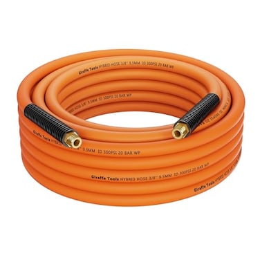 Giraffe Tools Hybrid Air Hose 38 inch x 25 ft 14 in MNPT Fittings 300 PSI Heavy Duty Lightweight Air Compressor Hose