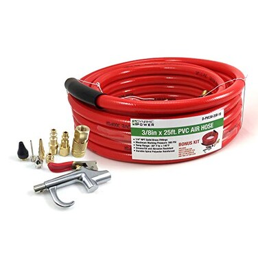 DYNAMIC POWER 38 x 25 FT PVC Air Compressor Hose 10 Pieces Air Compressor Accessories Kit