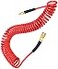 YOTOO Polyurethane Recoil Air Hose Air Compressor Hose 14 Inner Diameter by 25 Long with Bend Restrictor 14 Industrial Quick Coupler and Plug Red