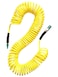 SANFU PU Polyurethane Recoil Air Hose 14ID x 50ft with Bend Restrictor14 Industrial Steel Quick Coupler and Plug Yellow50