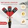 RayMagic Air Compressor Hose 14 Inch x 100 Feet Flexible Reinforced PolyurethanePU Air Hose 300PSI With 5IN1 Universal 14 Swivel CouplerPlug Strain Reliefs 1PCS Hook For NailerRed