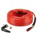 RayMagic Air Compressor Hose 14 Inch x 100 Feet Flexible Reinforced PolyurethanePU Air Hose 300PSI With 5IN1 Universal 14 Swivel CouplerPlug Strain Reliefs 1PCS Hook For NailerRed