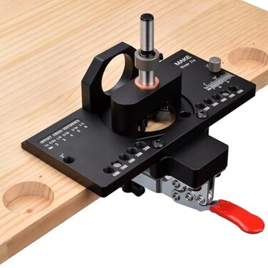 GOINGMAKE Metal Concealed Hinge Jig with Quick Clamp and Dust Vacuum Adapter 35mm Cabinet Hinge Drilling Jig for Woodworking Door Cabinet Hinges Mounting Tool