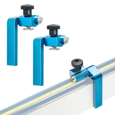POWERTEC 3 Fence Flip Stop for Table Saw Miter Saw and Drill Press T Track Accessories for Woodworking 2PK 71367P2