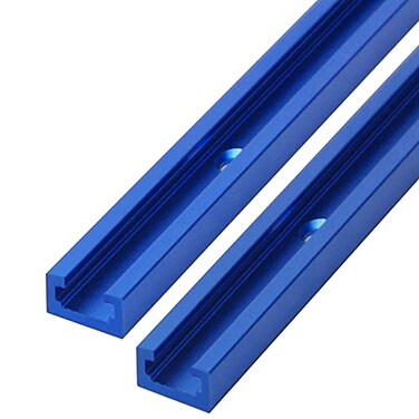 Bikykose 2Pcs 48 TTracks Accessories for Woodworking with Screws Aluminum Alloy Woodworking Tools Double Cut Profile Universal TTracks with Predrilled Mounting Holes Anodized Blue