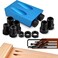 LIBERHAUS 14 Pcs Compact Pocket Hole Jig Kit with 15 Angle Drill Guide Build Strong Joints with Hidden Screws Aluminum Pocket Screw Jig with 6 Bushings 610mm 3 Drill Bits Stop Rings Adapter Case