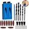 Eschen 34 Pcs Pocket Hole Jig Woodwork Guides Joint Angle Tool 15 Degree Holes Puncher Locator Dowel Jig Kit Hole Positioning Fixture with Screws Spring Clip 6810mm Drill Drive Adapter for Carpentry