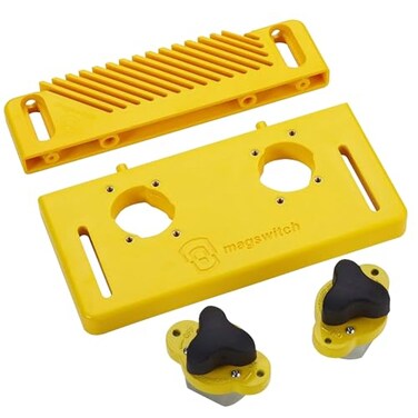 Magswitch Woodworking Tools Starter Kit and Accessories with Featherboard Mounting Push Block and Welding Magnetic Base Clamp Holder for Table Saw Jig Router Table Jointer and Band Saw Yellow
