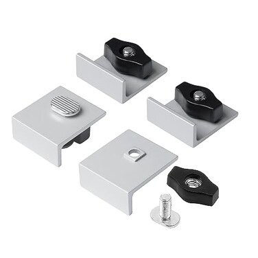 POWERTEC 71821 BiDirectional Short Stop Kit T Track Stop Block for TTrack Woodworking Sanding and Routing 4PK