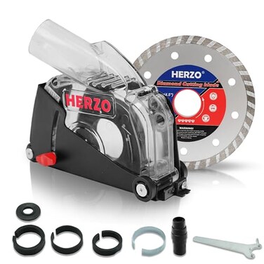 HERZO Dust Shroud Dust Extraction Cutting Guard for 5 inch and 412 inch Angle Grinder