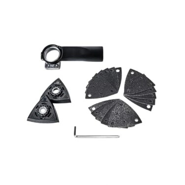 Fein Dust Extraction Set for MultiMaster Tools Includes Rotatable Suction Hose 2 Perforated Sanding Pads and 15 Assorted Sanding Sheets 92602102000