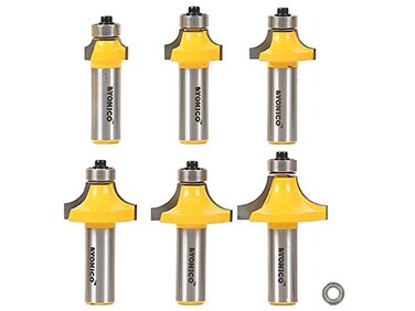 YONICO 13621 6 Bit Round Over Edge Forming Router Bit 12Inch Shank