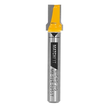Microjig MATCHFIT 14 Relief Router Bit Straight Grooving Dovetail Track Cutter for Woodworking Cabinet and Furniture Projects MB025025ST Yellow