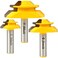 YONICO Lock Miter Router Bit Set 3 Bit 45 Degree 12Inch Shank 15334