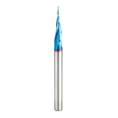 Amana Tool Carbide Up Cut Spiral CNC Router Bits for 2D3D Carving 46280K 62 Deg Tapered Angle Ball Tip x 132 D x 164 R x 1 x 14 Shank 3 Flute
