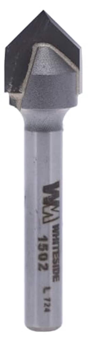 Whiteside Router Bits Whiteside 1502 V Groove 90 Degree Included Angle Router Bit 12 Inch Cutting Diameter 14 Inch Point Length 14 Inch Shank 178 Inch Overall Length