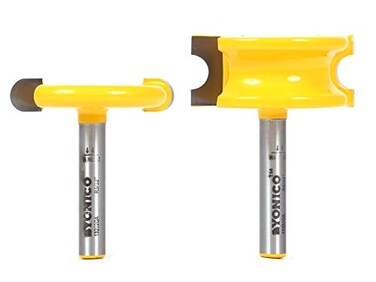 YONICO 2 Bit Canoe Joint Router Bit Set 516 Bead 14 Shank