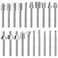 YURINWOO Wood Carving Bits Router Carbide Engraving Bits for Dremel Rotary Tools with 18 Shank 20 Pcs HSS Different Burr Set to Meet Your Different Needs Durable DIY Woodworking Rotary Tools Accessori