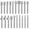 YURINWOO Wood Carving Bits Router Carbide Engraving Bits for Dremel Rotary Tools with 18 Shank 20 Pcs HSS Different Burr Set to Meet Your Different Needs Durable DIY Woodworking Rotary Tools Accessori