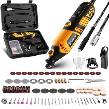 DEKOPRO Rotary Tool Kit Power Hand Rotary Tools Mini for WoodMetal Electric Grinder Drill Machine Set with Flex Shaft for Carving Cutting Sanding Grinding Polishing Engraving