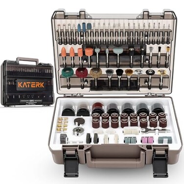 Katerk 420PCS Rotary Tool Accessories Kit Universal Drill Bit Tool Set Fits Dremel Rotary Tool 18 Shanks for Easy Cutting Sanding Polishing Carving Grinding Sharpening Drilling Engraving